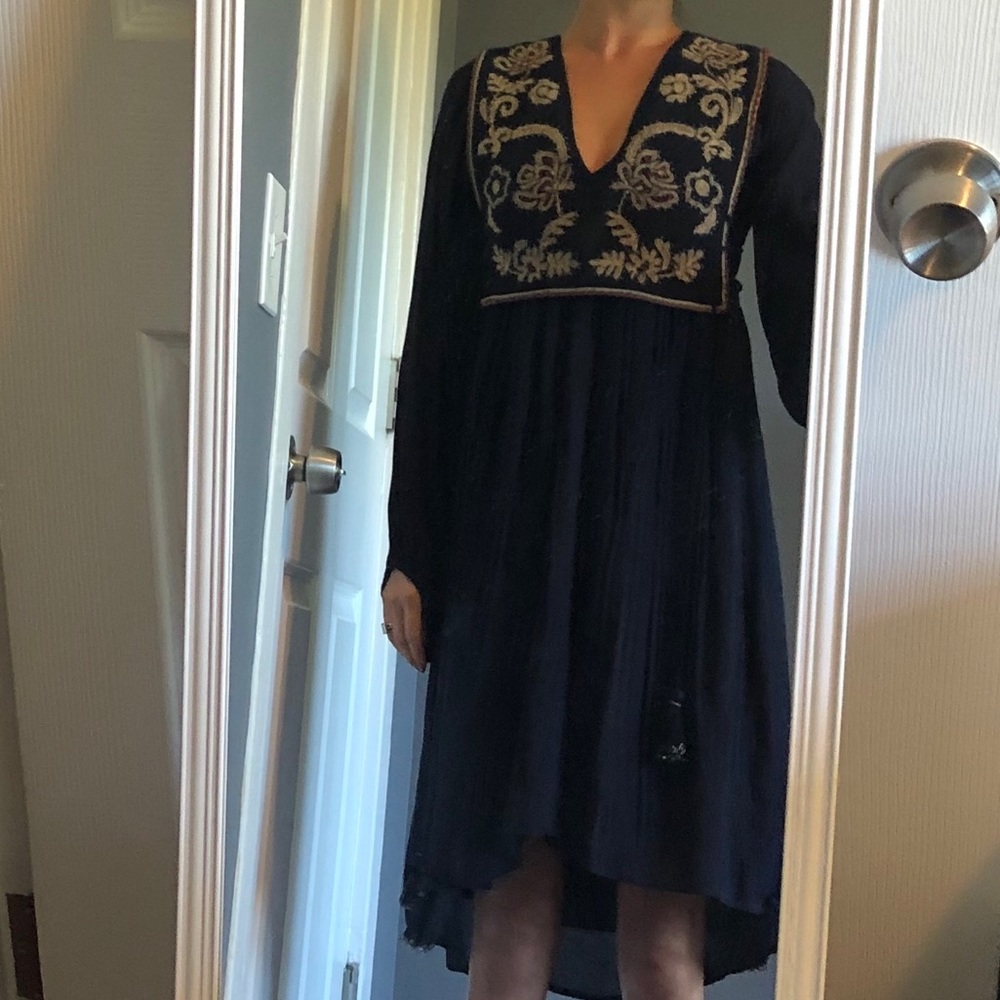 EUC Zara XS boho beaded embroidered dress - Picture 4 of 4
